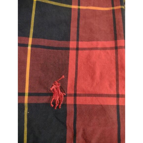 Men's Ralph Lauren Red Plaid Button Down Shirt XL Classic Preppy Lightweight - Picture 3 of 4
